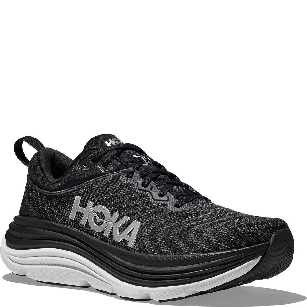 NEW HOKA women's gaviota 5 running shoes - wide in black/white